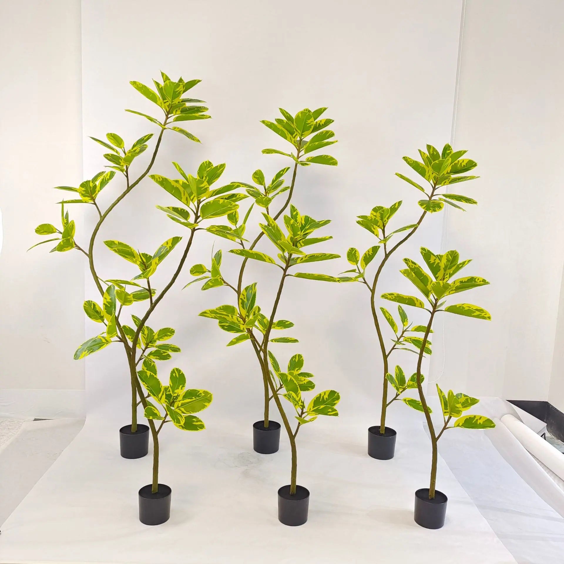Trunk Removable Plastic Rubber Ficus Plant Tree Decoration Artificial Oak Tree for Home and Garden Decorations Plant Artificial