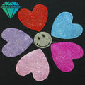 Customized Fashionable Rhinestone Patch Applique Crystal Heart Shaped Patch for DIY Clothing Dresses Accessories