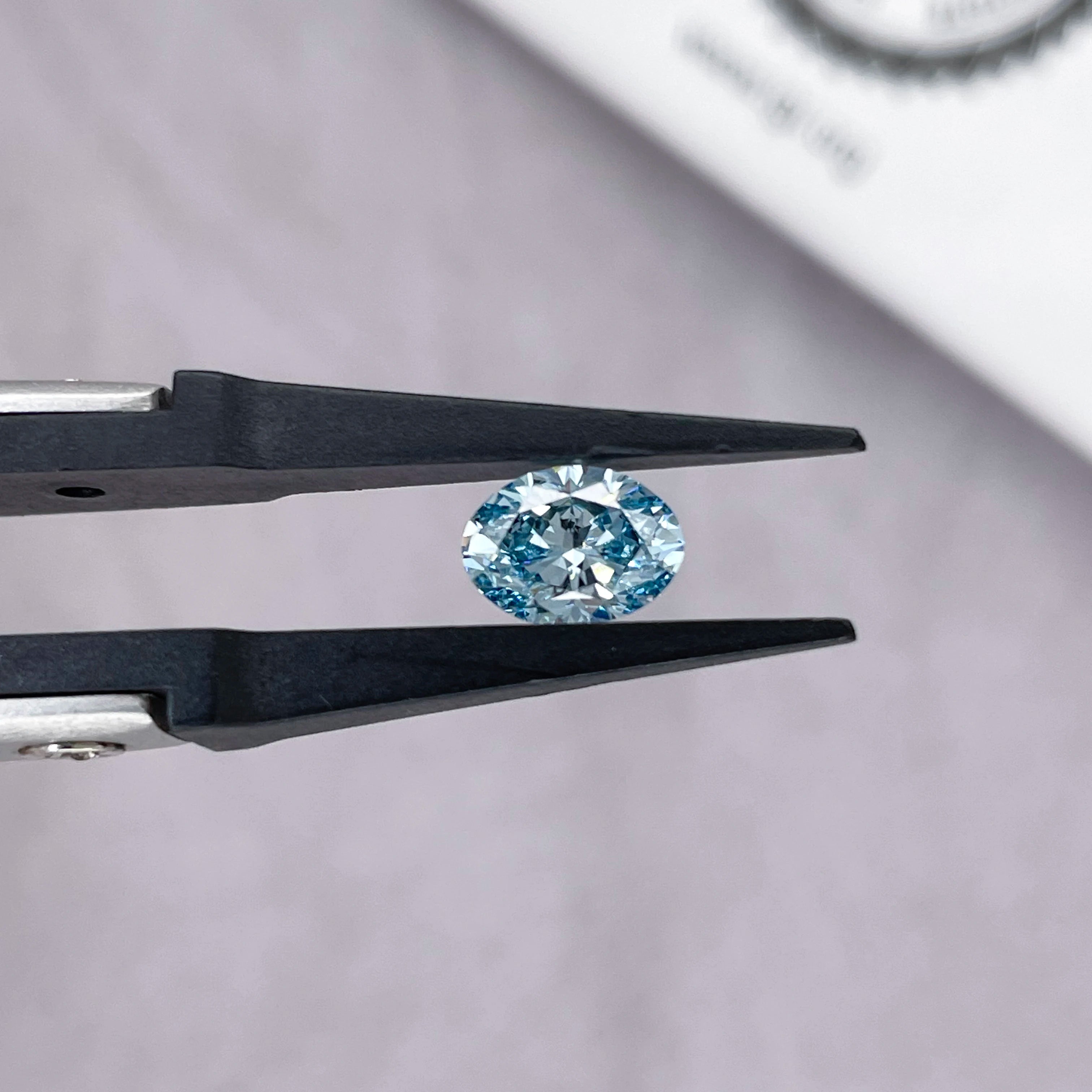 Starsgem FANCY INTENSE GREENISH BLUE IGI NGTC Oval Cut Lab Grown Diamonds for Making Jewelry