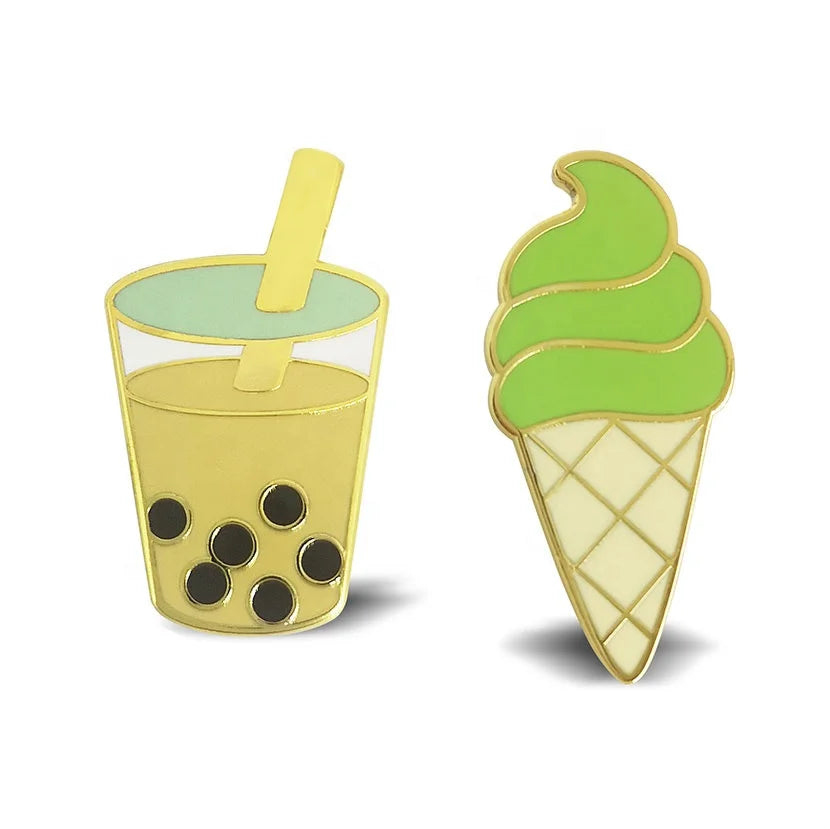 Hard Enamel Lapel Pin Factory Drinks & Ice Creams Enamel Badge Pin Die Struck Enamel Pin Manufacturer