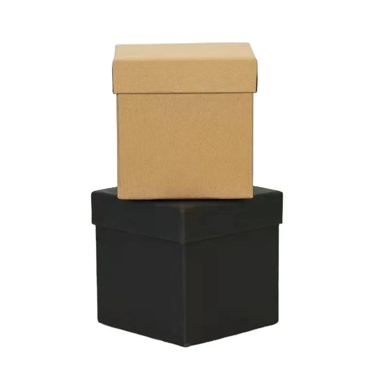 Wholesale ECO Friendly Handmade Grooving Square Cardboard Elegant Brown Paper Lid and Base Gift Box Heaven and Bottom Packaging
