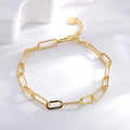 Merryshine Dainty Women Jewelry Simple Gold 18K Gold Filled Plated Copper Paperclip Bracelet for Women