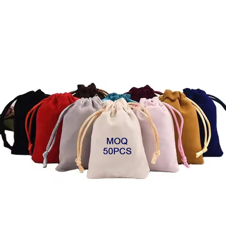 Custom Gift Drawstring Velvet Pouch Bag Velvet Jewelry Pouch Jewelry Velvet Pouch Bags With Logo