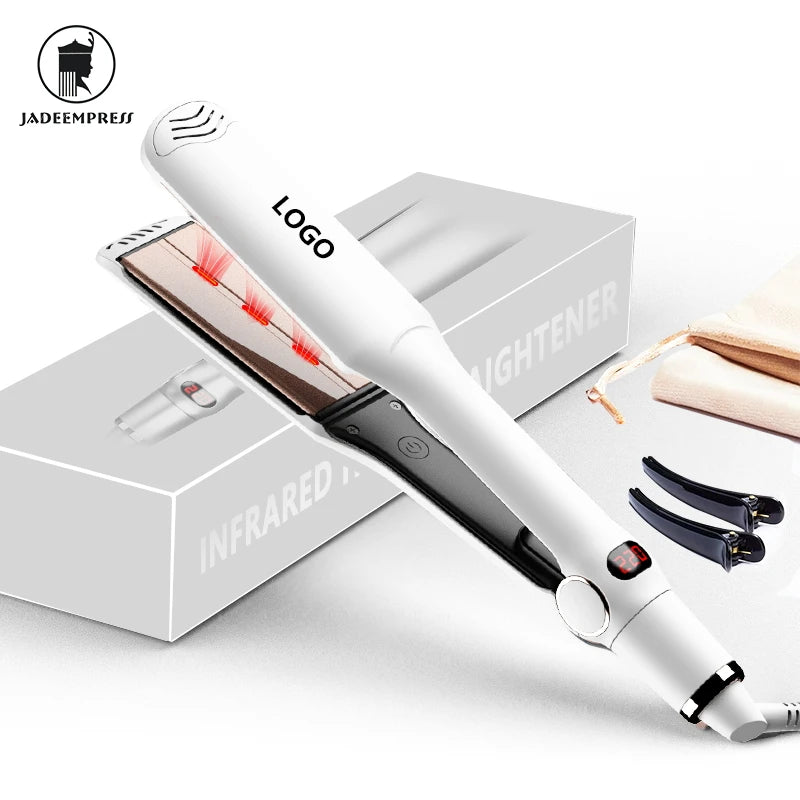 Professional Infrared Hair Straightener Flat Iron LCD Display Custom 450��� Ceramic Plates Electric Power Source Wholesale