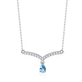 Abiding Shield Long Lasting Plating Tarnish Free Vintage Gold Plated Sterling Silver Swiss Blue Topaz Necklace