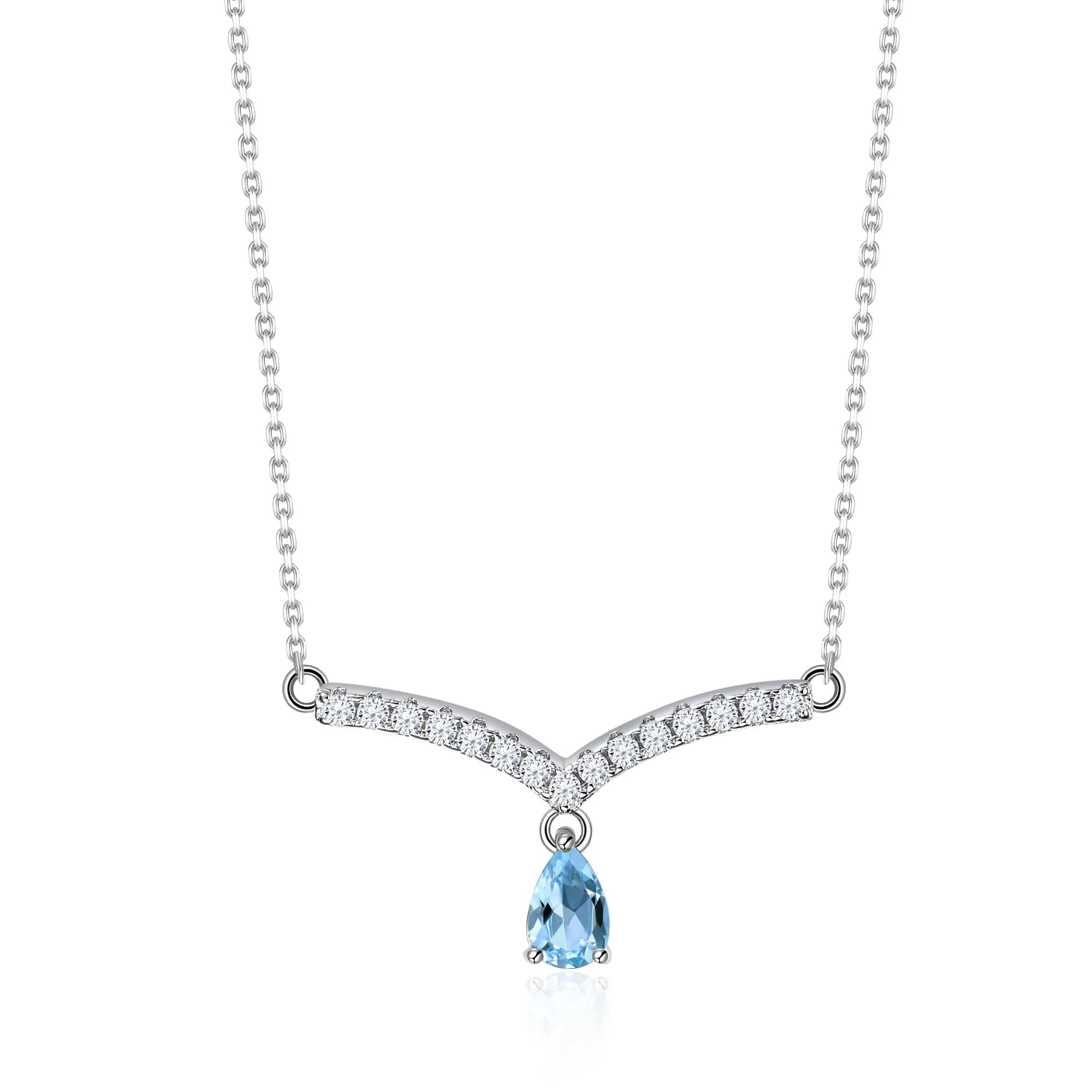 Abiding Shield Long Lasting Plating Tarnish Free Vintage Gold Plated Sterling Silver Swiss Blue Topaz Necklace