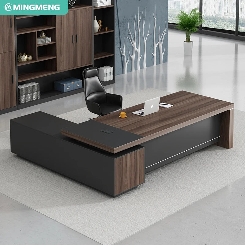 Modern Office Furniture Desk High Tech Executive Adjustable Office Desk Boss L Shaped CEO Office Desk