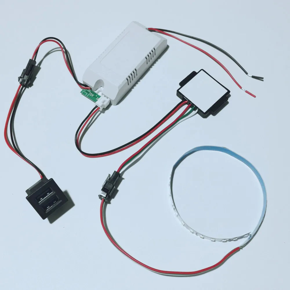 5V 12V Max Power 24W LED Light with Touch Sensing Dimmer Switch Set Battery Powered Plug-in Control Mode