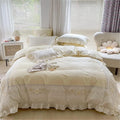 2025 New Wedding Comforter Set luxury Bed Covers with Lace Bedding Set Bed Sheet Bedspread Duvet Cover
