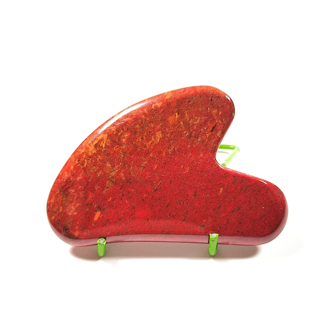 Huiying Beauty Plate Body Facial Eye Scraping Mookaite jasper Plate Heart Guasha Massage Tool
