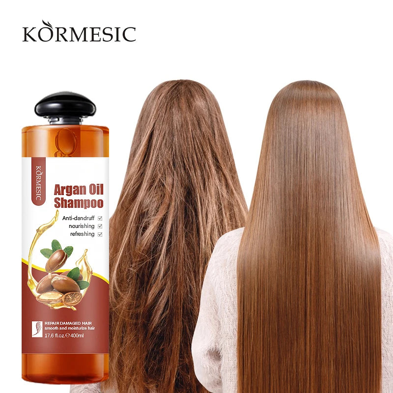 OEM Private Label KORMESIC Argan Oil Organic Natural Gentle Cleansing Oil Control Nourishing Damage Repaired Beauty Hair Shampoo