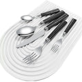 Wholesale 5-Piece Luxury Flatware Set with Leather Handle Stainless Steel Silver Cutlery with Crocodile Pattern