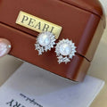 Allergy Resistant Design with Starry Earrings and 7-8mm Natural White Freshwater Bread Pearl Jewelry Earrings for Women