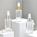 Empty Clear 5ml Square Thick Bottom Glass Dropper Bottles Essential Oil Serum Sample Bottle Cosmetic Packaging