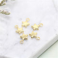 Simple Design Brass 14K Gold Plated Star Shape Trendy Women's Charm Bead
