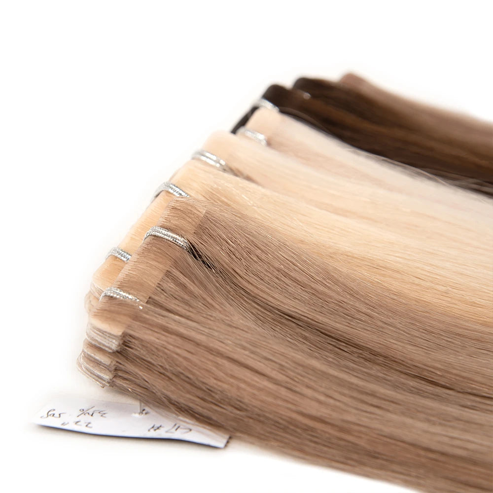Factory Price Double Drawn Invisible Tape in Hair Extension Raw Full Cuticle Aligned Seamless Tape Extensions