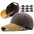 Vintage Style Washed Cotton Dad Hats Unisex Retro Custom Logo 6 Panel Two Tone Casual Plain Baseball Caps