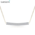 LUOTEEMI Dainty Luxury Square Chunky Chian Full of Zircon Fashion Silver Tone Choker Women Necklace Jewelry