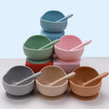 JWX Spill-Proof Heat Resistant Bpa Free Foodgrade Silicone Cartoon Pattern Dishwasher Safe Bowl Baby Feeding Set Spoon Kids