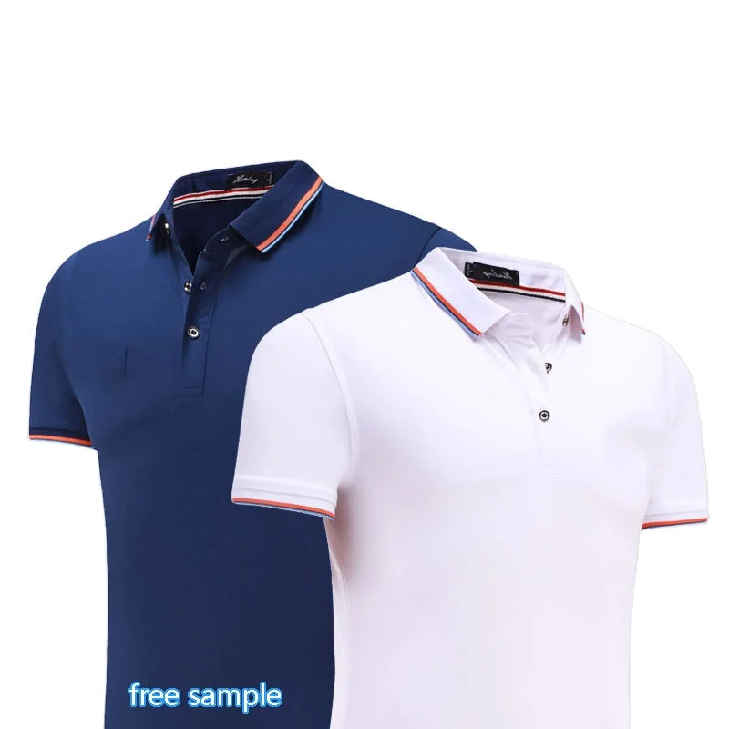 New Casual Fashion Golf Shirts Custom Printing Solid Color Men's Lapel Workwear