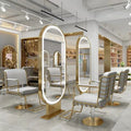 Modern Design Beauty Salon Chair and Mirror Set Furniture Durable Glass Material for Workshop Use