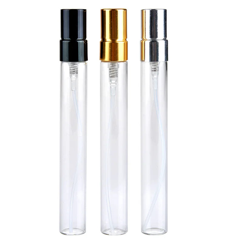 High-end Empty Perfume Packaging 10ml Spray Glass Bottles with Golden Silver Black Sprayer