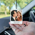 NEWNORTH Personalized Photo Car Ornament Arylic Personalized Customized Text Photo Car Rearview Mirror Hanging Gift for Couple