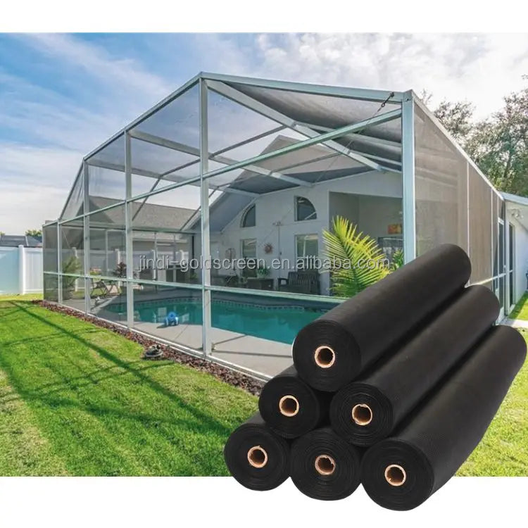 JINDI 60inx100 ft Roll 18x14 Mesh Black / Charcoal Pool Patio Screen for Enclosure
