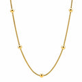 MECYLIFE Minimalist Snake Chain Necklace 18K Gold Necklace Women Stainless Steel Bead Snake Chain Clavicle Jewelry