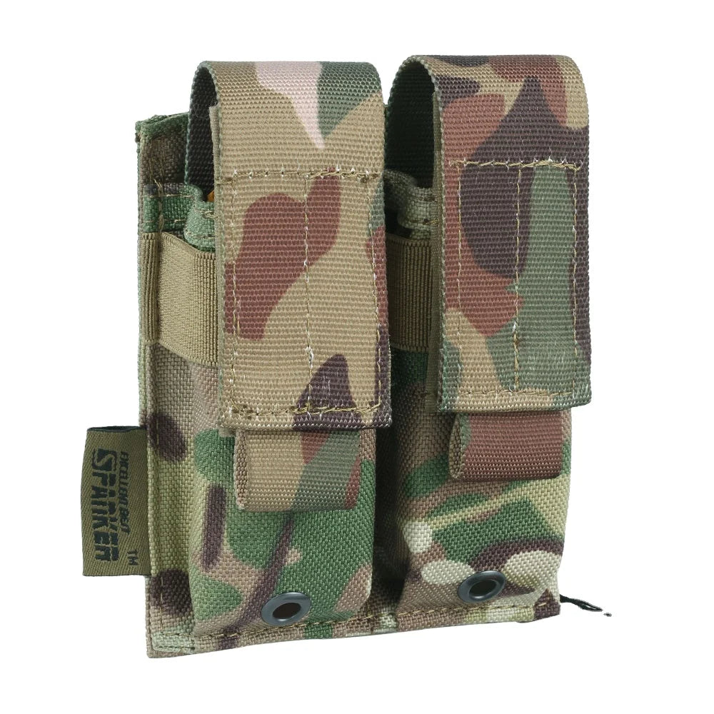 OEM/ODM Camouflage Molle Flashlight Holder Pouch Double Tactical Magazine Pouch for Hunting