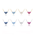 Delicate Design Wholesale S925 Silver Jewelry 18K Gold Plated Heart Pendant Necklace Cz Cubic Zirconia Necklaces for Women