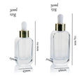 Customize 30ml 50ml 100ml Clear Flat Glass Bottle with Pump for Skin Care Cream and Face Masks for Screen Printing