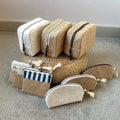 Organic Natural Fashion Fruit Pattern Zipper Makeup Burlap Jute Linen Travel Cosmetic Bag