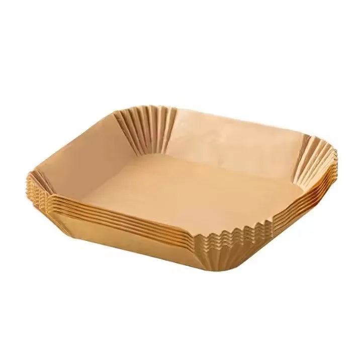 Customizable 6.3 Inch Double-Sided Silicone Oil Coated Heat Resistant Greaseproof Waterproof Non-Stick Brown Straw Paper Air