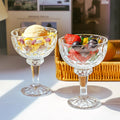 Solhui Luxury Decor Handmade Fruit Cup Tableware Transparent Kitchen Dinnerware Goblet Glass Bowl Ice Cream Goblets
