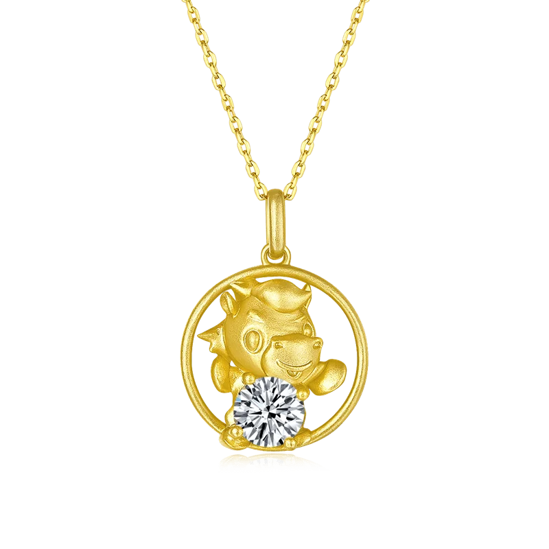 Factory Wholesale Jewelry 925 Sterling Silver Necklace Chain With China Factor Horse Pendant 1.0Carat Moissanite Necklace