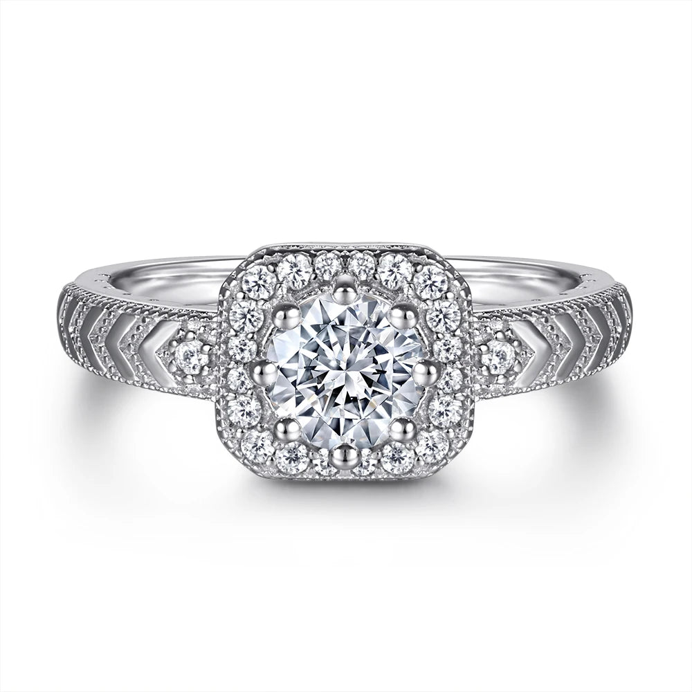 Luxury Wedding Rings 925 Rhodium Plated Non Tarnish Jewelry Colored Zirconia 925 Silver Engagement Rings