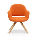 Nordic Living Room Dining Chair Single Bedroom Velvet Leisure Chair Lounge Chair with Wood Leg