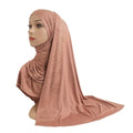H0132 Jersey Hijab Wrap Glittering Rhinestones Scarf for Women New Design Diamond Scarfs Instant Shawl
