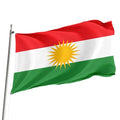 Customized 3*5ft Thickened Kurdish Flag with Copper Deduction Digital Printing Election Flag for Car Display and Usage