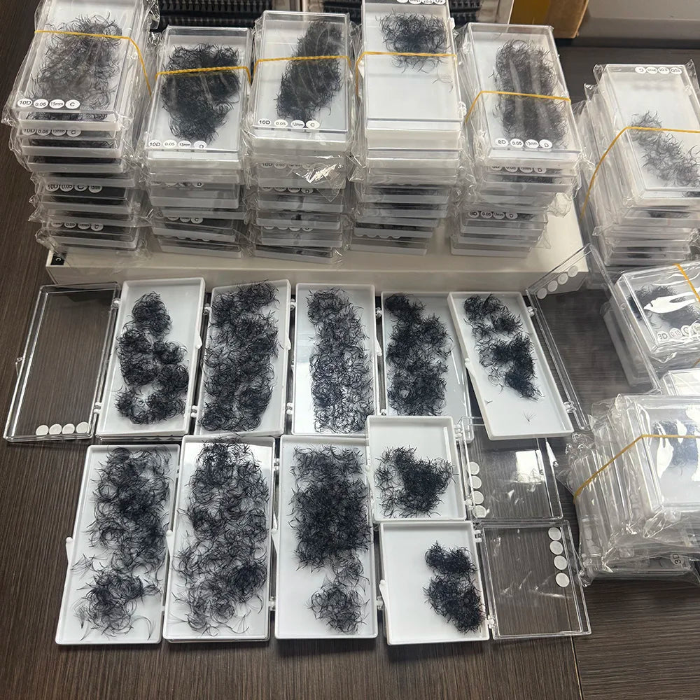 Private Label Loose Promade Fans 3d-20d 0.05 0.07 Lash Premade Fan Short Long Stem Premade Volume Lash Loose 1000 Fans MegaBDM