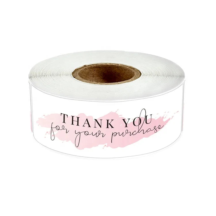 KY-202205749 Custom Die Cut Waterproof Heat Transfers Thermal 4*4 Henna Lip Gloss Label Package Retro Privet Thank You Original