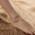 Women Fashion Trendy Gold Plated Dangling Butterfly Pearl Stainless Steel Foot Jewelry