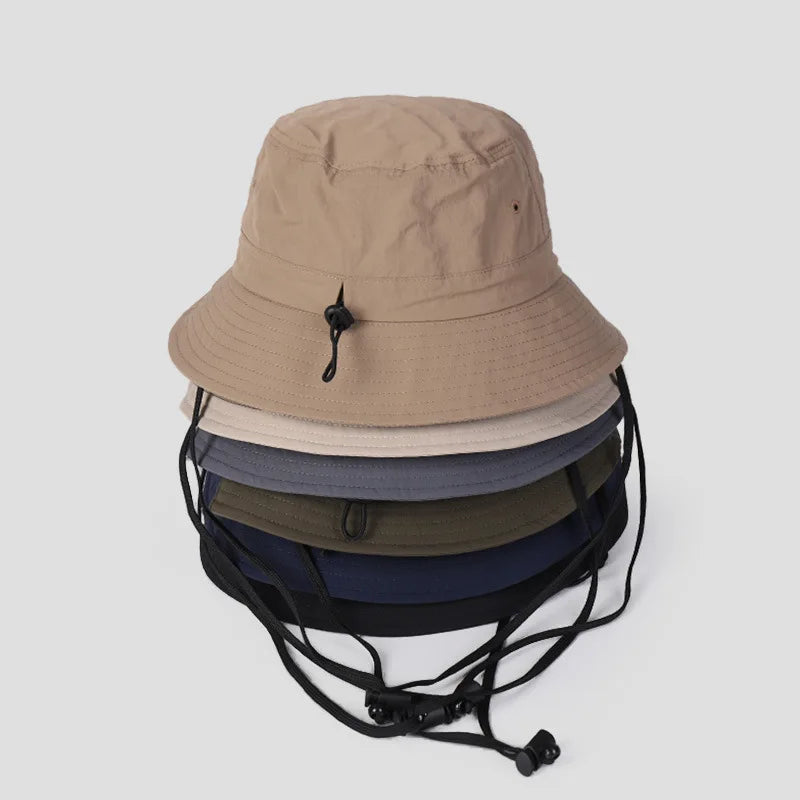 Nylon Fabric Summer Fisherman Fashion Blank Brim Bucket Hat Outdoor Fishing Quick Dry Sun Hat Waterproof Bucket Hat