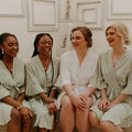 FUNG 6008 Bridesmaid Proposal Gift Robe Chiffon Satin Ruffle Women Wedding Robe