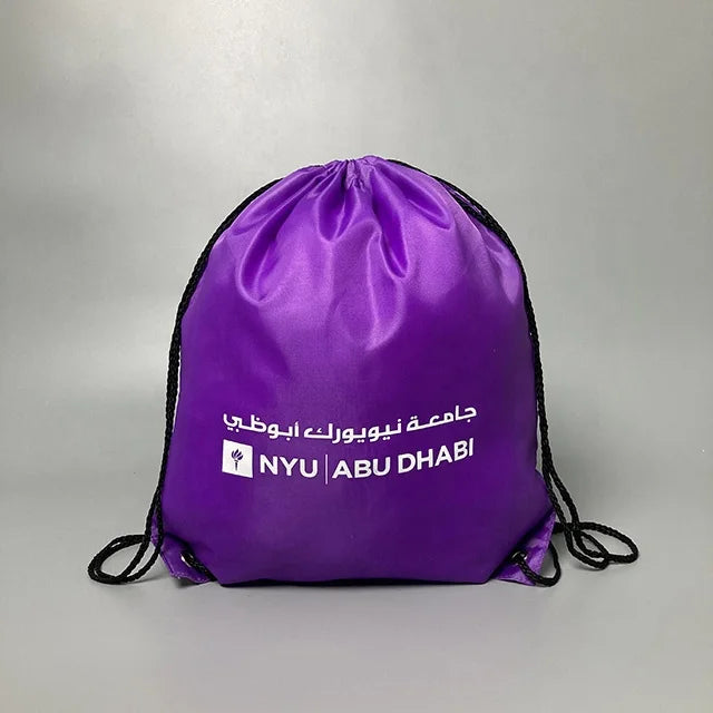 Packaging Print Nylon Foldable Bag Drawstring Custom Ripstop Nylon Bag With Logo Drawstring Nylon Black Gym Bag