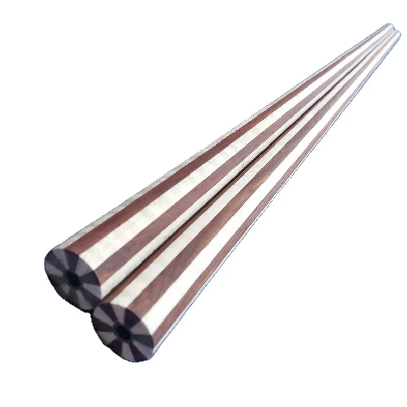 Xmlivet Half-finished Billiards Carom Cue Shafts 12 Pieces Pool Tiger Maple and Cocobolo Wood Laminated Technology Shafts
