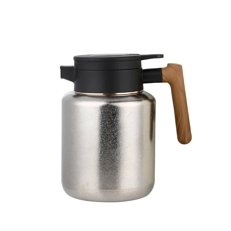 Thermal Coffee Carafe Tea Pot Titanium Double Wall Vacuum Insulated Cool Touch Handle Hot & Cold Retention Thermos Pot