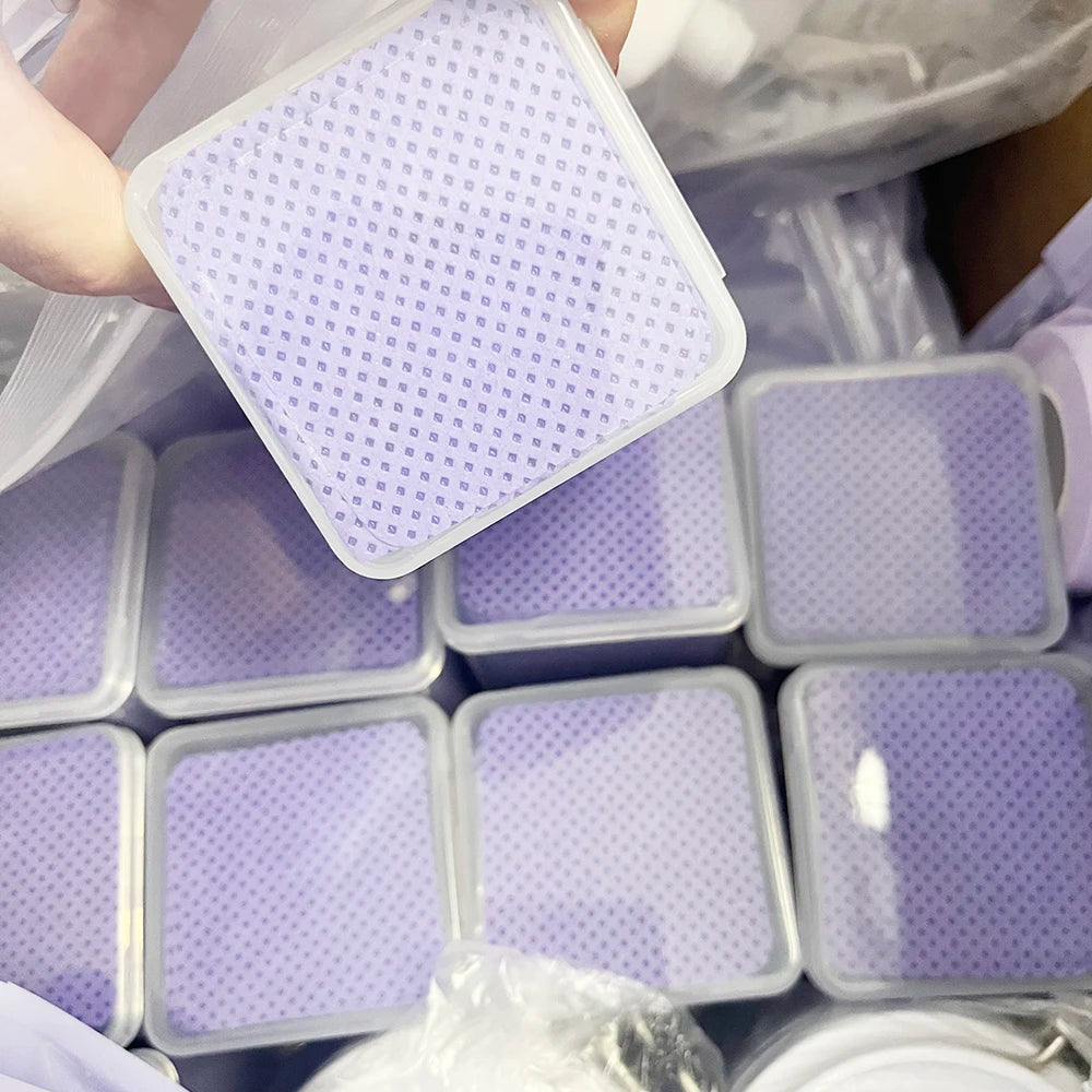 Private Label Eyelash Extension Glue Wipe Lint Free Cotton Remover Glue Lashes Adhesive Nozzle Cleanser Glue Cloth Pads