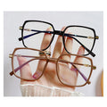 Custom Women's Metal Optical Eyeglasses Frame Blue Light Blocking Anti-Reflective Lenses
